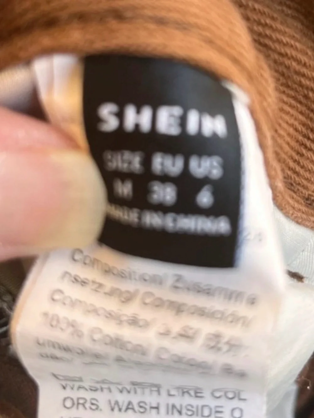 SHEIN Brown Straight-Leg Jeans with White Butterfly Accents